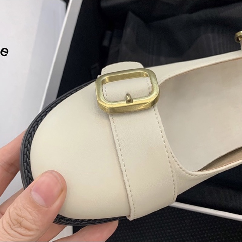 Giày Mary Jane mũi tròn quai cài phong cách retro