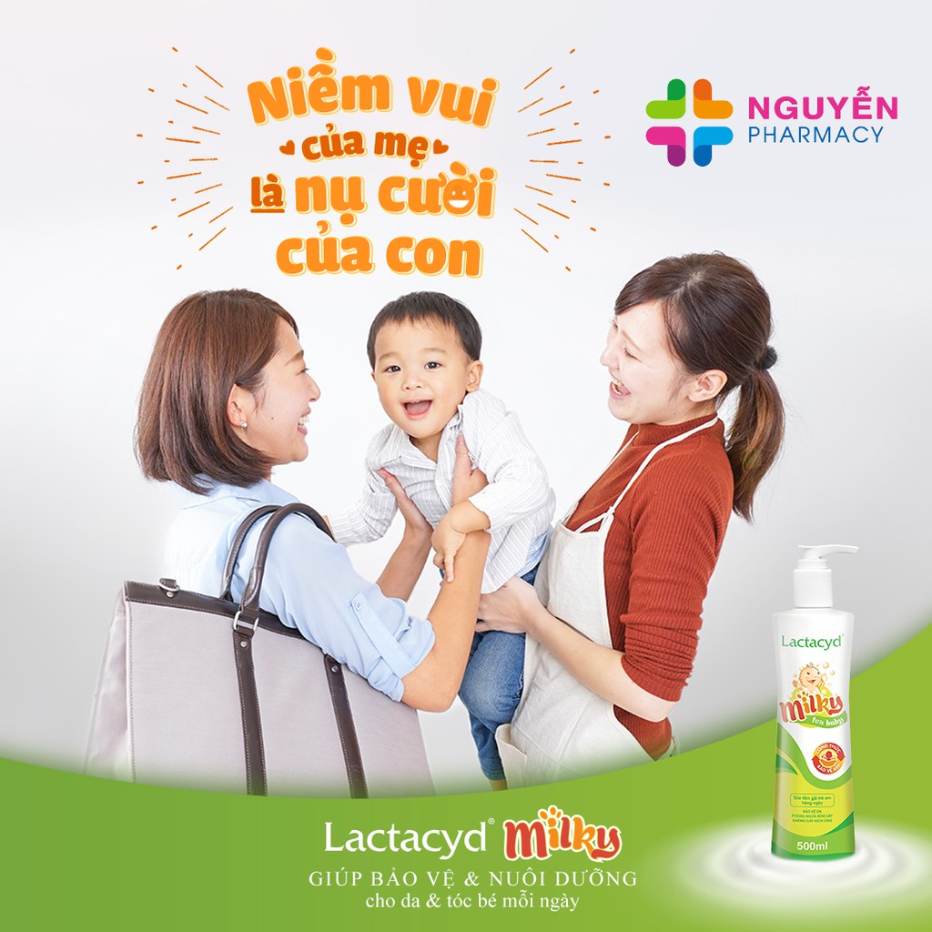 Sữa tắm gội trẻ em Lactacyd - ngừa rôm sảy, hăm kẽ, bảo vệ, nuôi dưỡng da tóc bé