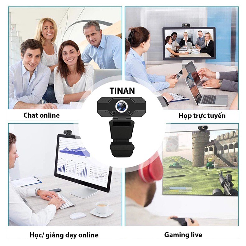 Webcam máy tính có mic full hd 1080P, Sử Dụng Để Gọi, Dạy Học Trực Tuyến, Hội Nghị