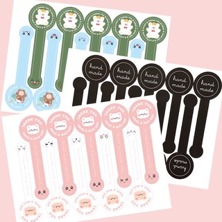 Set 100 Nhãn Dán Dài In Chữ thank you Màu Đen