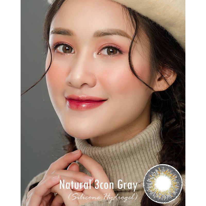 Kính áp tròng Blue Eyes - OCHO GRAY - Lens cận thời trang màu xám trầm phủ vân sang  chảnh - nhập khẩu chính hãng Hàn Qu