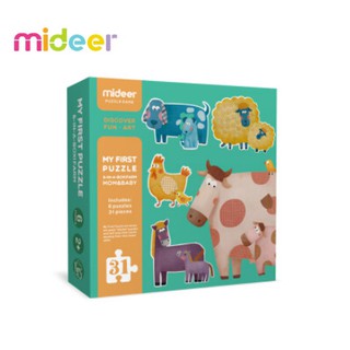 Bộ xếp hình Động vật Mom & Baby giáo dục sớm cho bé Mideer 36 miếng