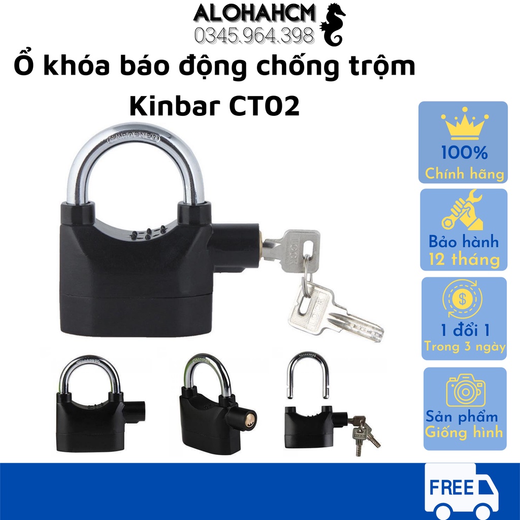 Ổ khóa báo động chống trộm CT02 thông minh-Chống chìa khóa vạn năng, cắt trộm, hú báo động khi có tác động chạm vào khóa