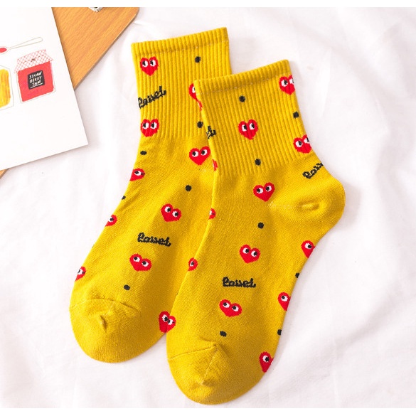 Vớ Tất nữ cổ thấp hình trái tim phong cách Hàn Quốc siêu dễ thương và xinh xắn.