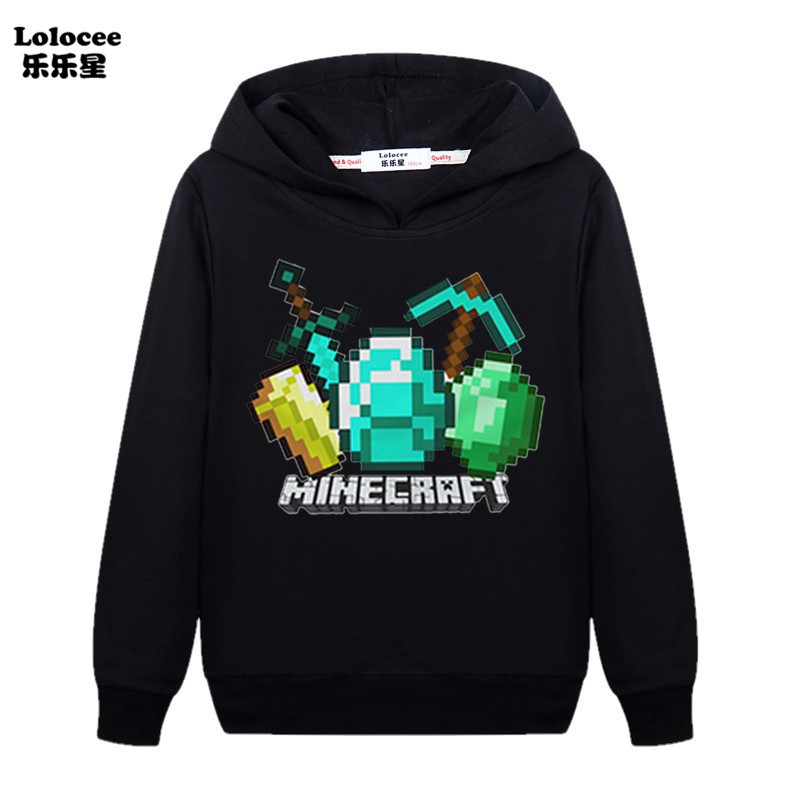 Áo Hoodie Dài Tay In Họa Tiết Minecraft Dành Cho Bé Trai