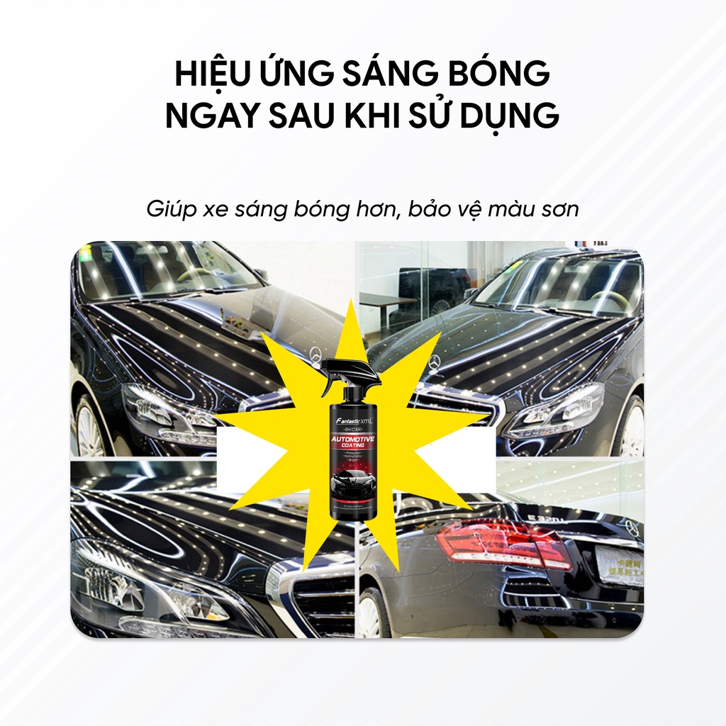 Chai xịt phủ sơn đánh bóng xe hơi Nano 9H dung tích 500ml