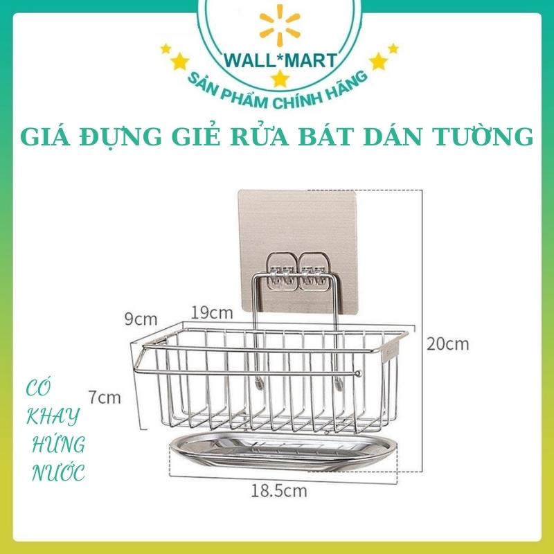 Giá đựng giẻ rửa bát inox 304 có khay hứng nước tiện dụng WALLMART WM116