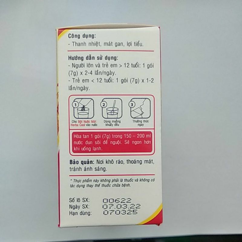 Bột nước mát Herba Cool _10 gói