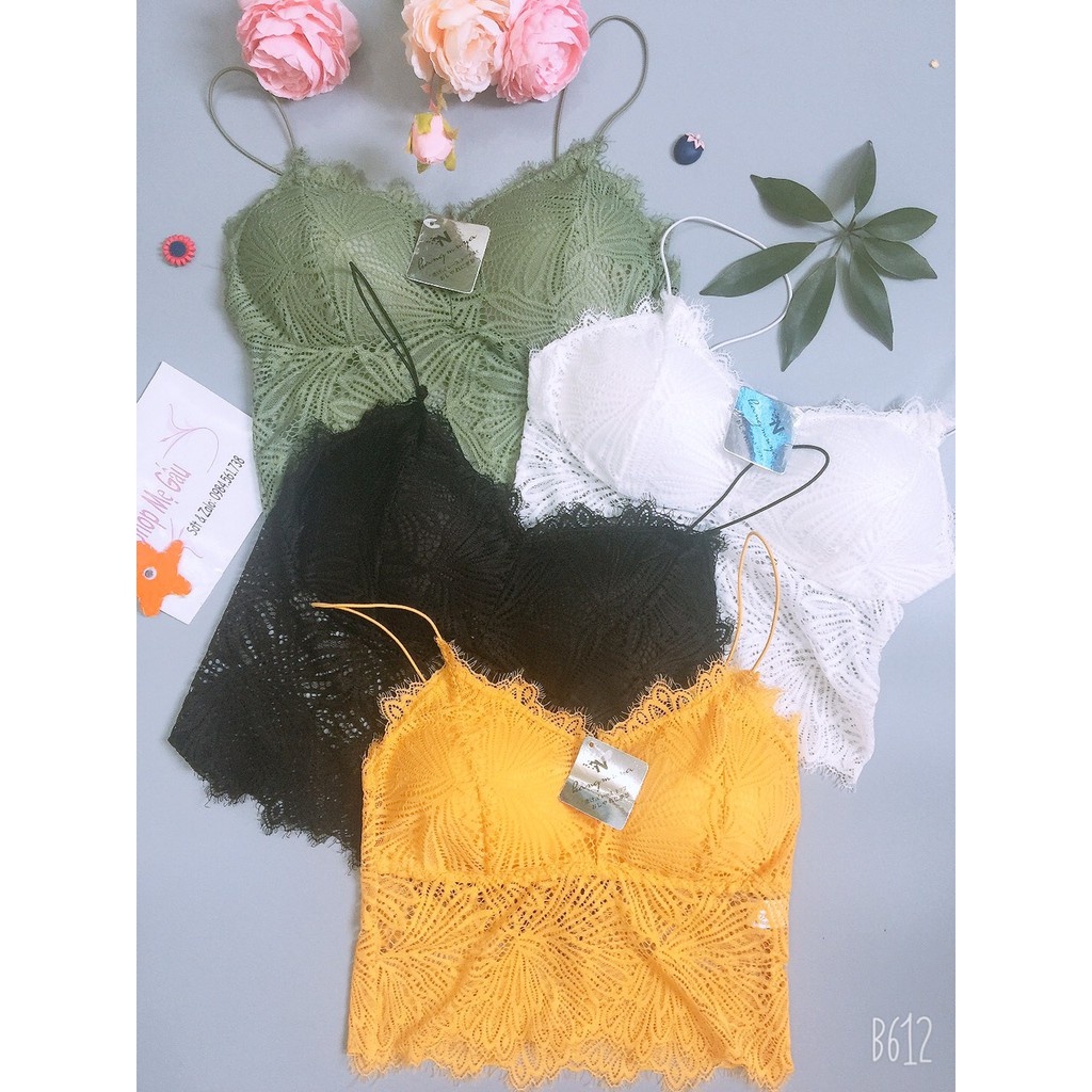 Áó bra dây mảnh ren dáng dài sexy quyến rũ_BR09