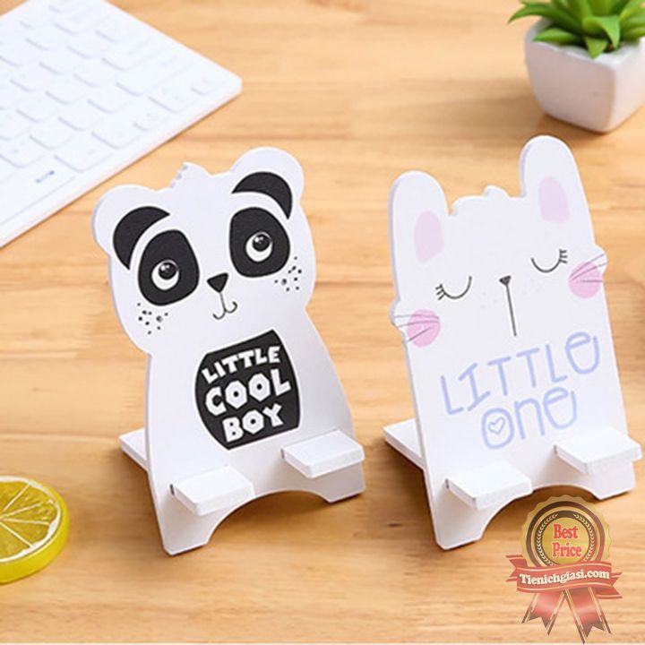 Giá đỡ điện thoại gấp gọn bằng gỗ cute hình gấu động vật gấu mèo thỏ heo sư tử | Giá đỡ điện thoại iphone samsung