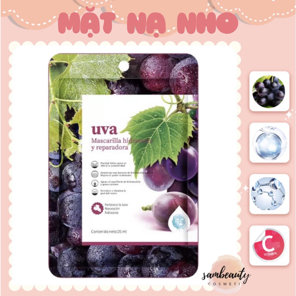 MẶT NẠ GIẤY DƯỠNG DA CHIẾT XUẤT TỪ TRÀI CÂY lành tính cung cấp dưỡng chất Vitamin cho làn da luôn tươi tắn SamBeauty
