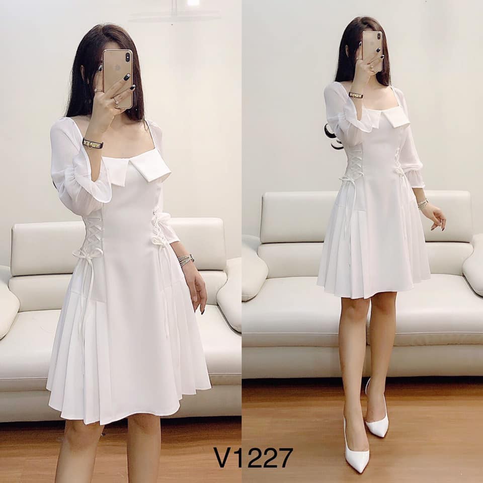 XƯỞNG SỈ Đầm công chúa thắt dây dáng xòe nữ tính V1227 Mydu Fashion kèm ảnh thật độc quyền