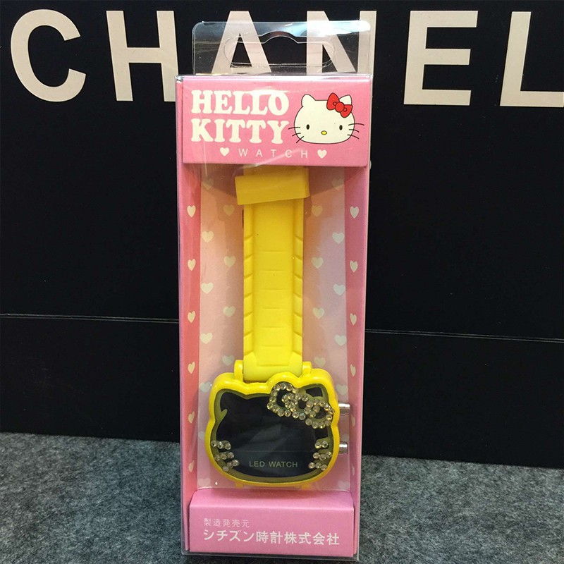 Đồng Hồ Điện Tử Hello Kitty Dễ Thương Có Đèn Led