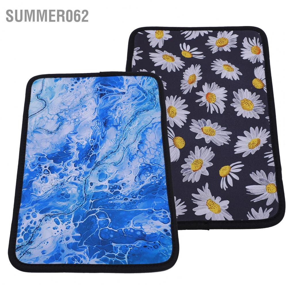 Summer062 2Pcs Outdoor Driving Car Central Armrest Box Cushion Cover Hand Guard Universal Mat