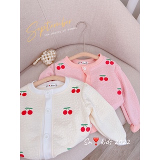 áo khoác xốp cherry bé gái
