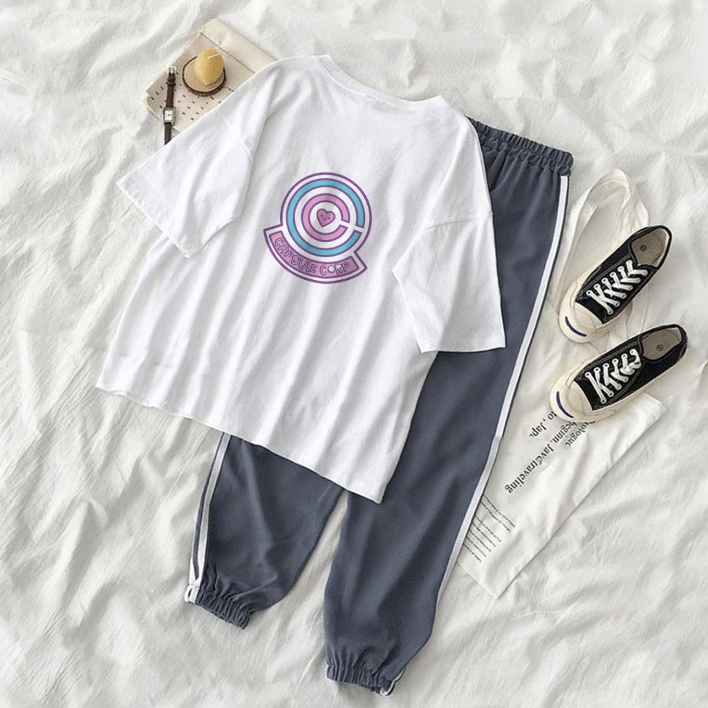 Bộ thể thao Set Quần Jogger Line Phối Áo Thun Tay Lỡ Capsule Corp Unisex cho nam và nữ FREESHIP EXTRA