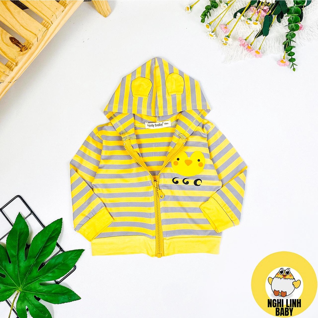 Áo Khoác cho bé gái và bé trai Minly Baby sọc dệt Visco từ 7-28kg - Nghi Linh Baby