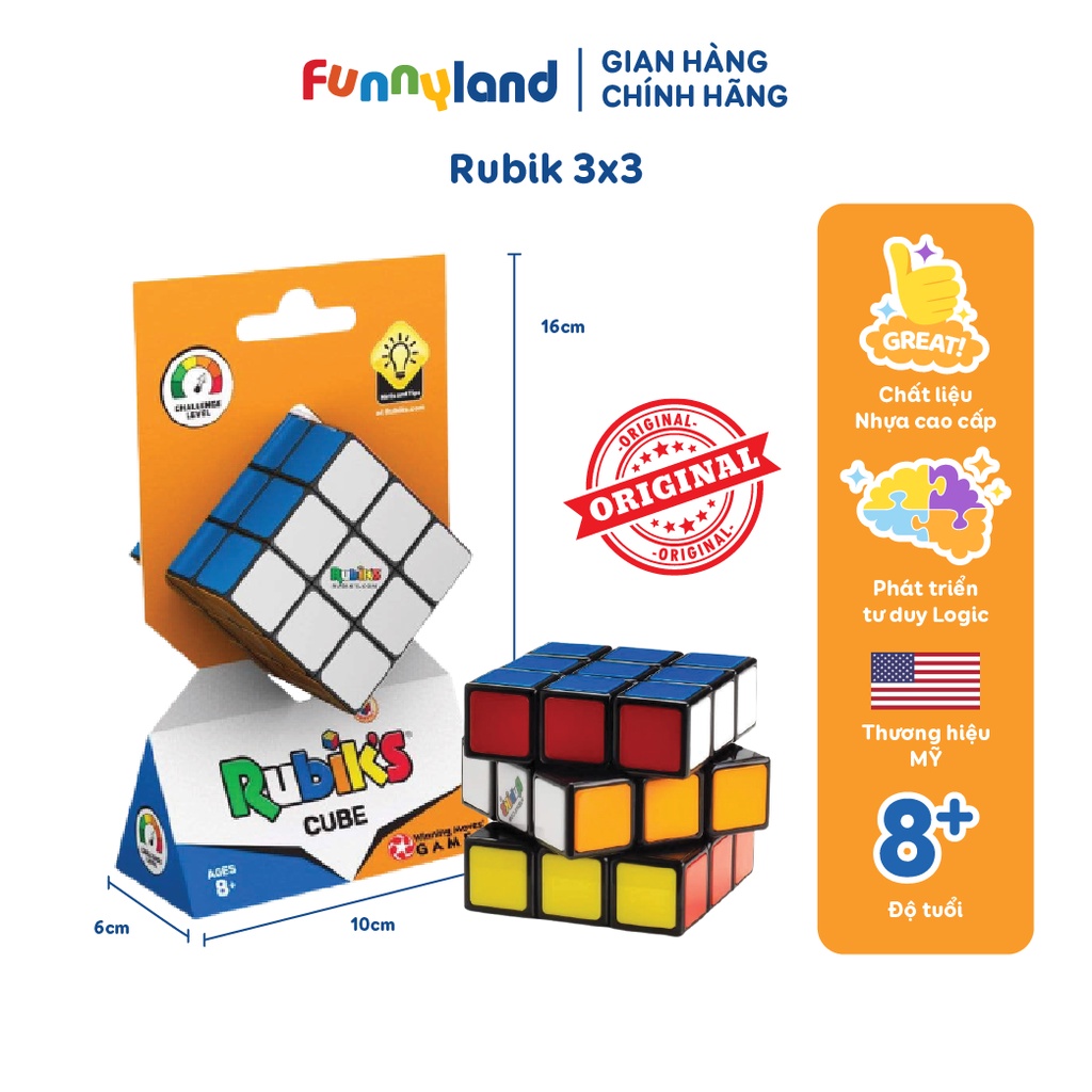 [Mã BMBAU50 giảm 7% đơn 99K] Đồ chơi thông minh Rubik chính hãng Rubik's Funnyland cho bé từ 8 tuổi