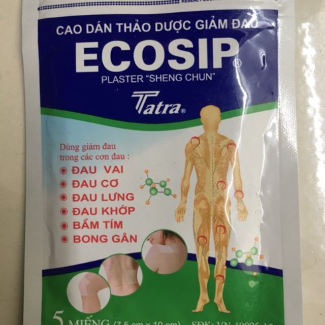 Cao dán thảo dược giảm đau Ecosip