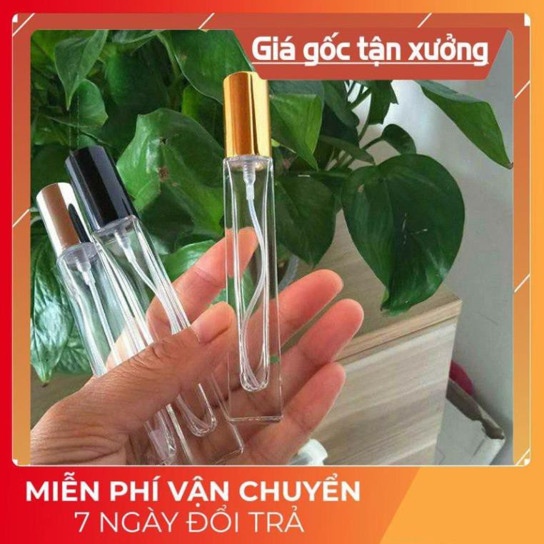 Lọ Chiết Nước Hoa ❤ SIÊU RẺ ❤ Chai lọ chiết nước hoa 10ml vuông cao dày đựng dầu thơm , phụ kiện du lịch