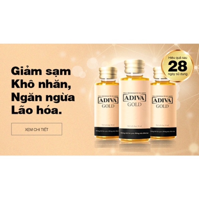 (CHÍNH HÃNG) 01 hộp GOLD ADIVA COLLAGEN THẾ HỆ MỚI (14 lọ/ hộp)