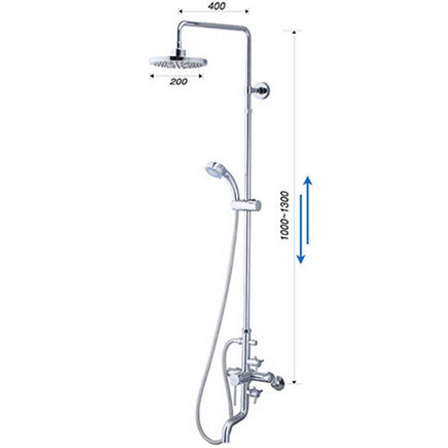 Bộ vòi sen đứng nóng lạnh Caesar S488C
