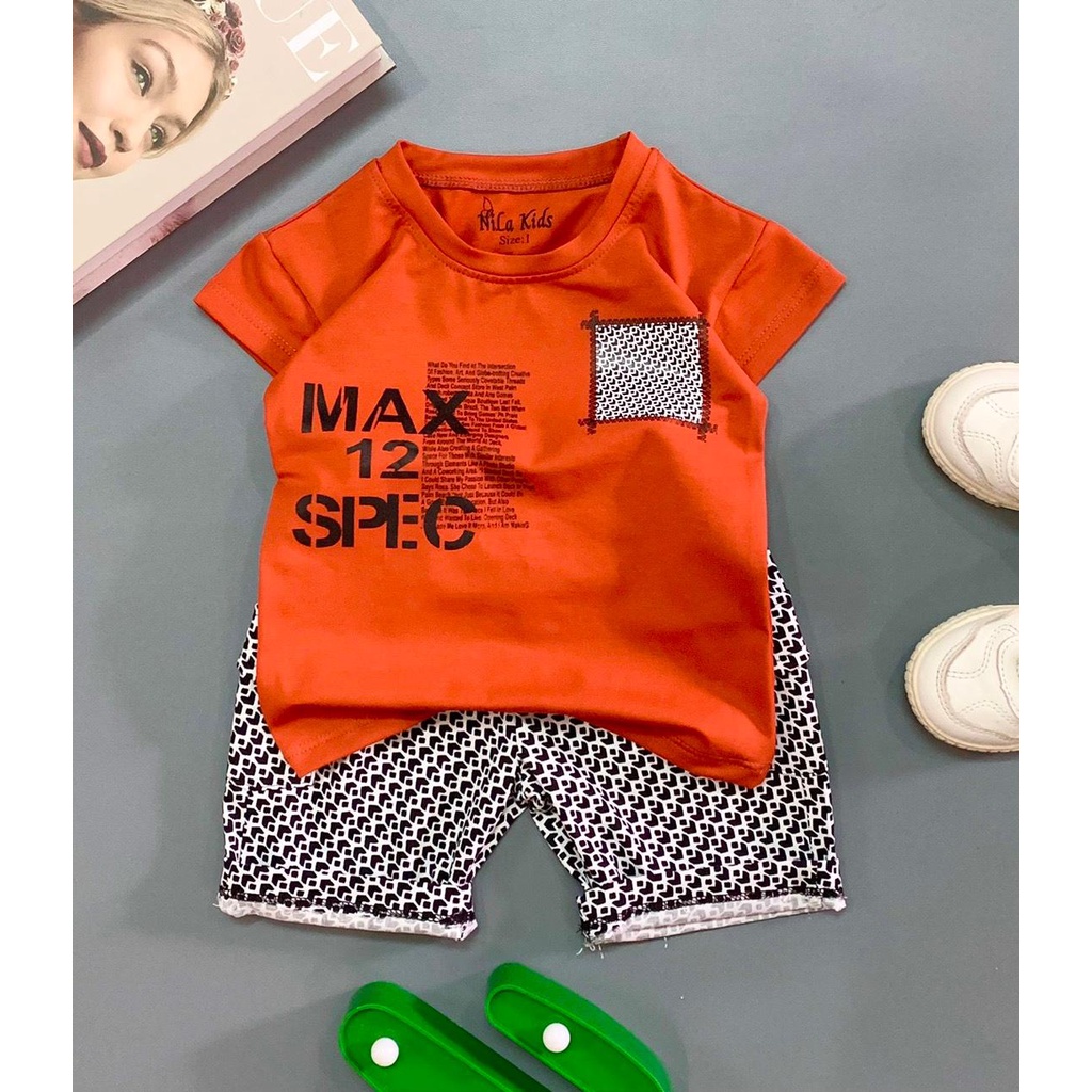 Set bộ quần áo bé trai Áo thun cotton 100% co giản 4 chiều Quần kaki thun họa tiết co giản cho bé từ 8 đến 35kg