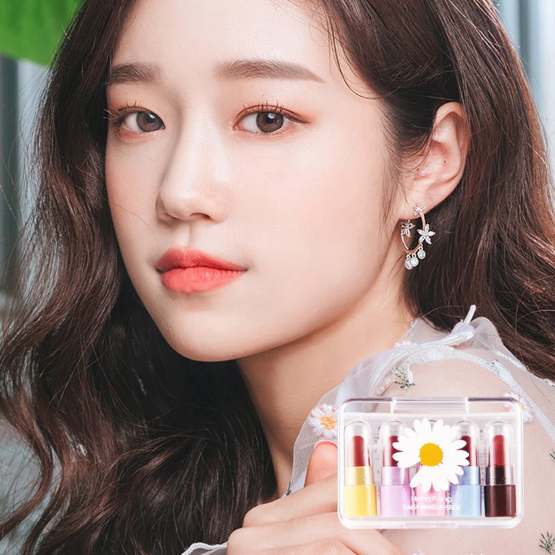 Set Son Nội Địa Trung Mini Hoa Cúc Trắng 5 Cây Lên Màu Chuẩn Bền Màu