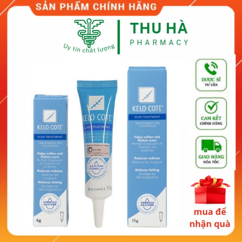 [Nhập khẩu chính hãng] kelo cote làm mờ sẹo , giảm vết thâm tuyt 6g và 15g