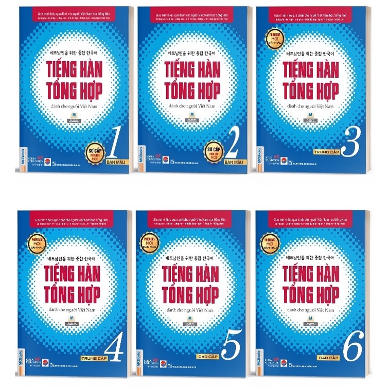 Sách - Combo Tiếng Hàn Tổng Hợp Dành Cho Người Việt Nam Trình Độ Sơ Cấp Tập 1-6 - Giáo Trình kèm Sách Bài Tập