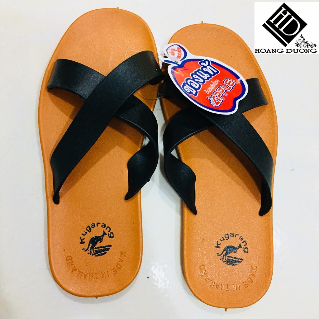 Dép nam quai chéo Thái màu đen