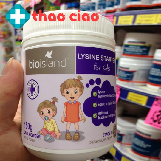 Lysine Bio Island - Lysine Bột tăng cân và chiều cao của Úc