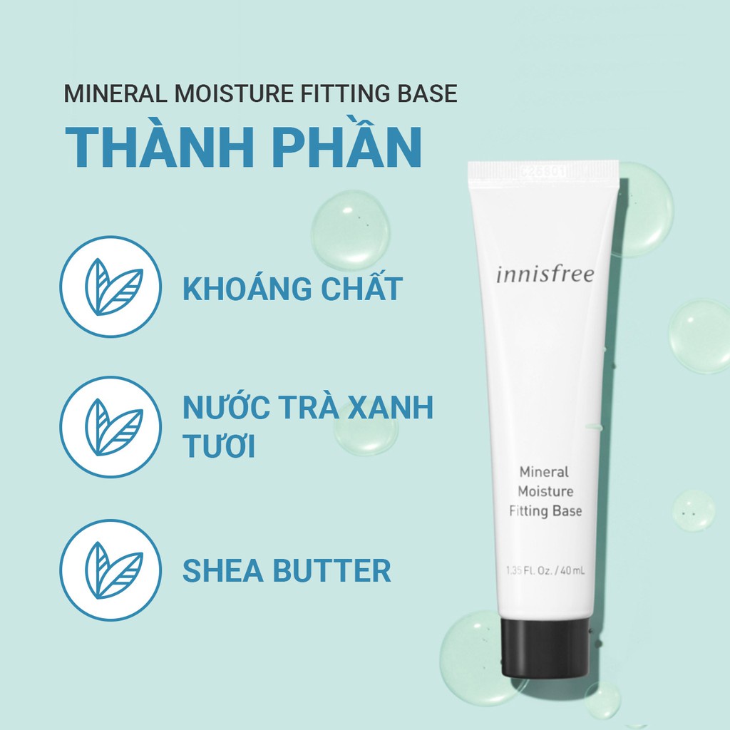 [Mã FMCGMALL giảm 8% đơn từ 250K] Kem lót trang điểm dưỡng ẩm innisfree Mineral Moisture Fitting Base 40ml