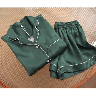Bộ Pijama cộc đùi nữ Chất Liệu Lụa Cao Cấp