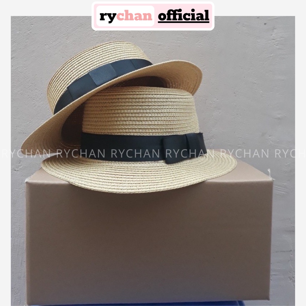 Mũ Nón Cói Đi Biển Vành Nhỏ Đính Nơ, Nón Rộng Vành 2 Màu - M05