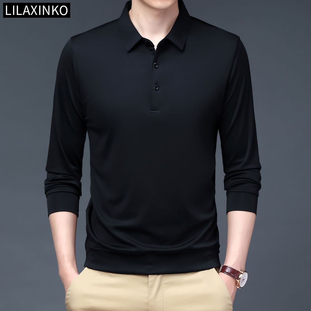 Áo Thun Polo Tay Dài 6 Màu Sắc Tùy Chọn Thời Trang Cổ Điển Giản Dị Dành Cho Nam