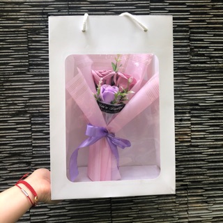 Giỏ đựng quà tặng kèm Hoa Hồng Sáp Thơm