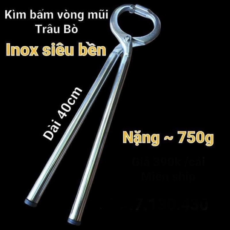 Kìm bấm xỏ vòng nhựa vào mũi bò chất liệu inox không rỉ - Hà Vân Store