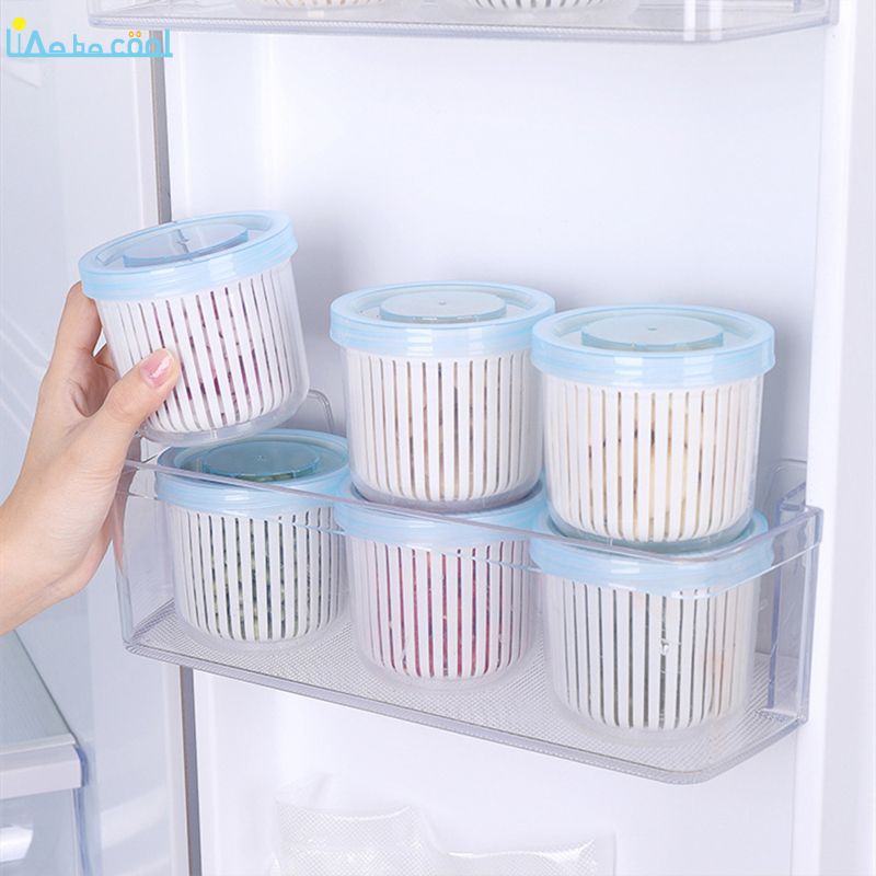 Hộp Đựng Hành Tỏi / Thực Phẩm Hai Tầng Ráo Nước Để Tủ Lạnh / Nhà Bếp