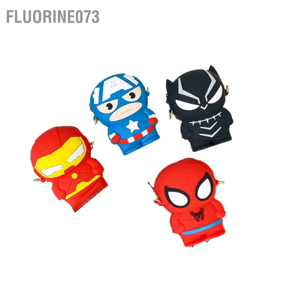 Fluorine073 Trẻ em Ví tiền xu Dễ thương Phim hoạt hình tinh tế Ba chiều Hình dạng kích thước Di động Tiền Silicone Túi nhỏ