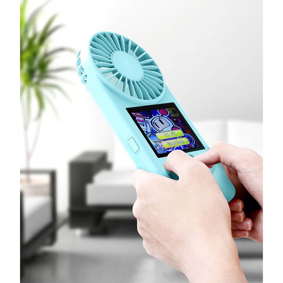 Quạt tích điện kiêm máy chơi game mini 500 trò chơi lạ mắt