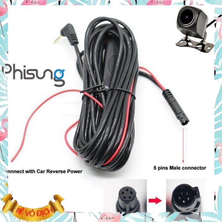 Camera lùi 5 chân, hồng ngoại hỗ trợ nhìn ban đêm, chống nước, dài 5.5m (Màu đen) M | BigBuy360 - bigbuy360.vn