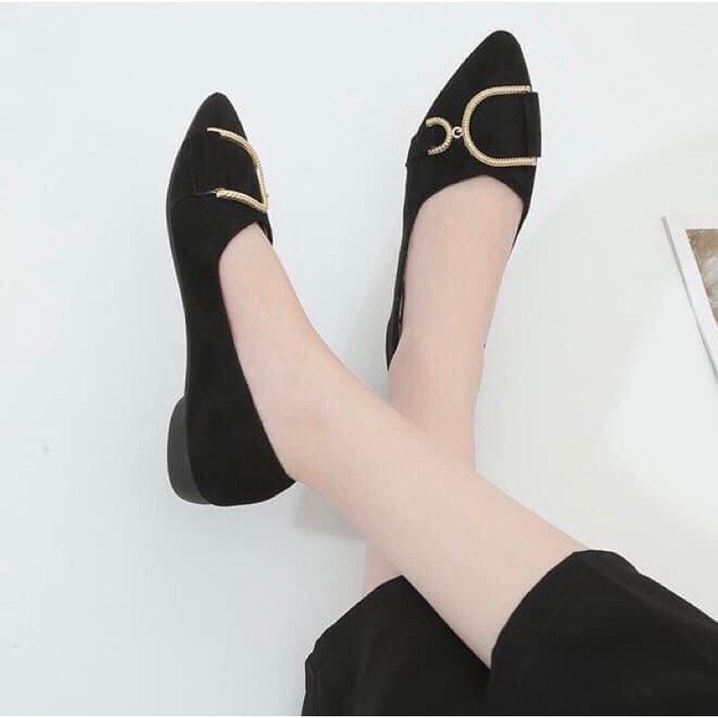 Giày bệt nữ chất da lộn siêu sang