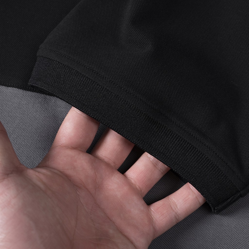 Áo polo nam thiết kế phối màu xám đen chất liệu 100% cotton cá sấu BASIS APL203