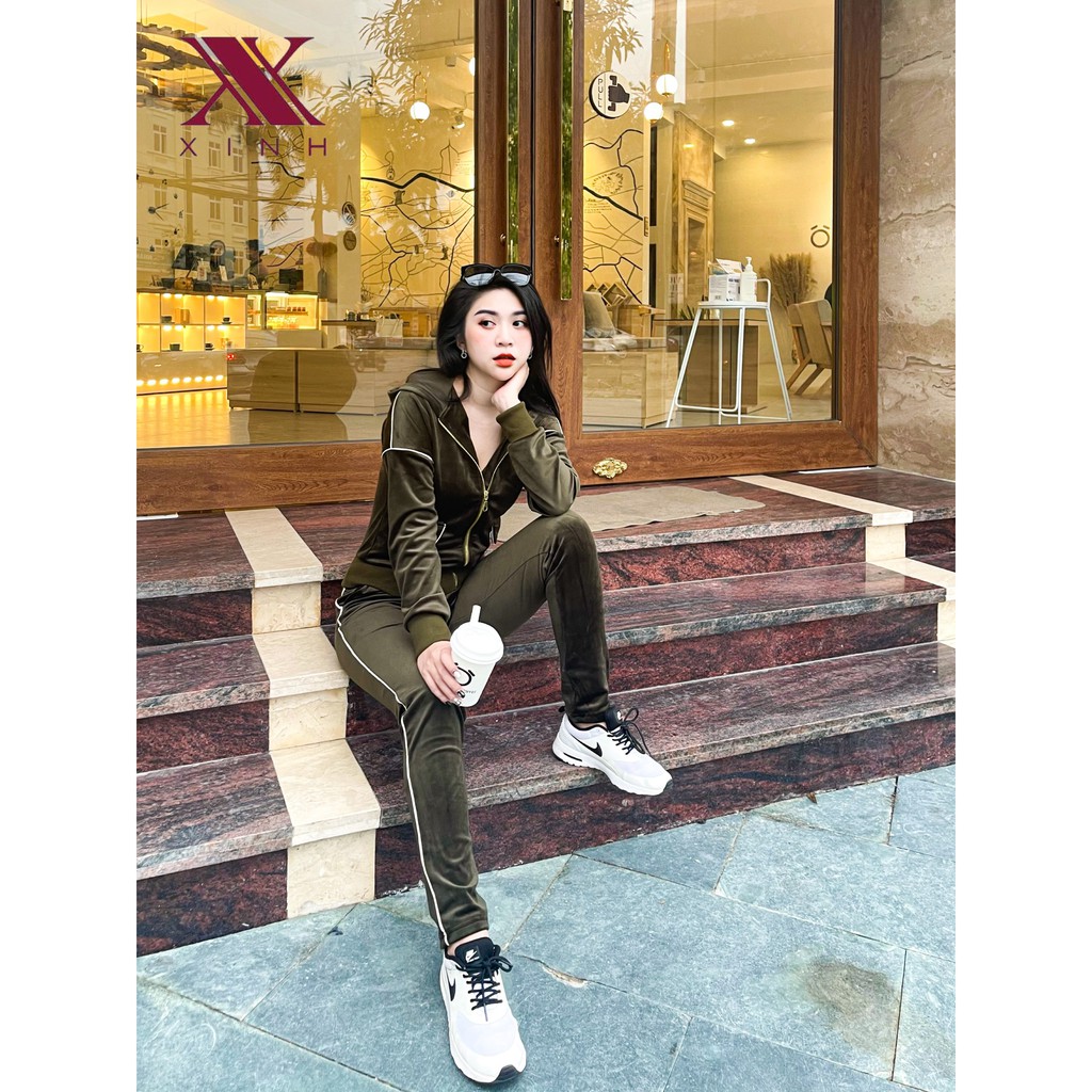 Bộ thể thao chất Nhung hãng Xinh X595