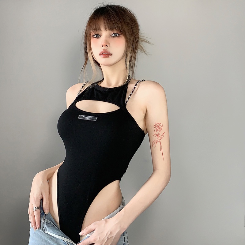 Kliou 2022 Mới vào mùa hè Áo liền quần Kliou hở lưng dáng ôm phong cách Châu Âu quyến rũ dành cho nữ