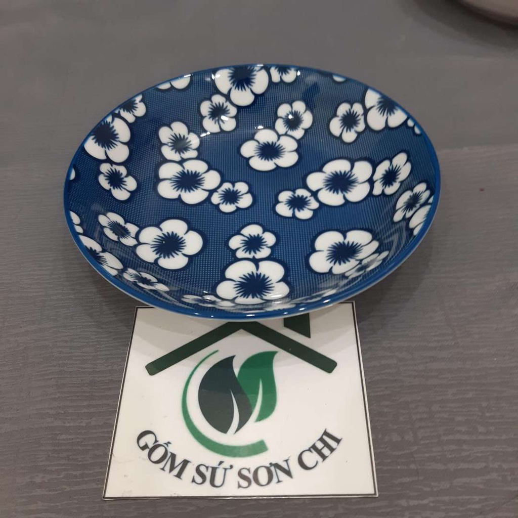 Dĩa gốm sứ bộ cổ Hoa Mai dùng đựng thức ăn xào, chiên, tiệc (Size: 15cm, 17.5cm, 20cm, 22.5cm, dĩa xoài 30x18cm)