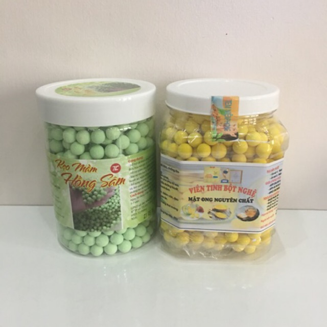 Combo 0,5kg viên kẹo mầm hồng sâm + 0,5kg viên tinh bột nghệ