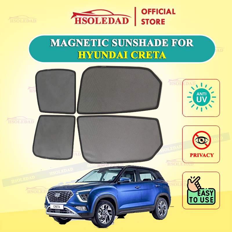 Rèm che nắng nam châm cho xe Hyundai Creta, bộ 4 tấm cho 4 cửa, hàng loại 1 cao cấp nhất, vừa khít kính