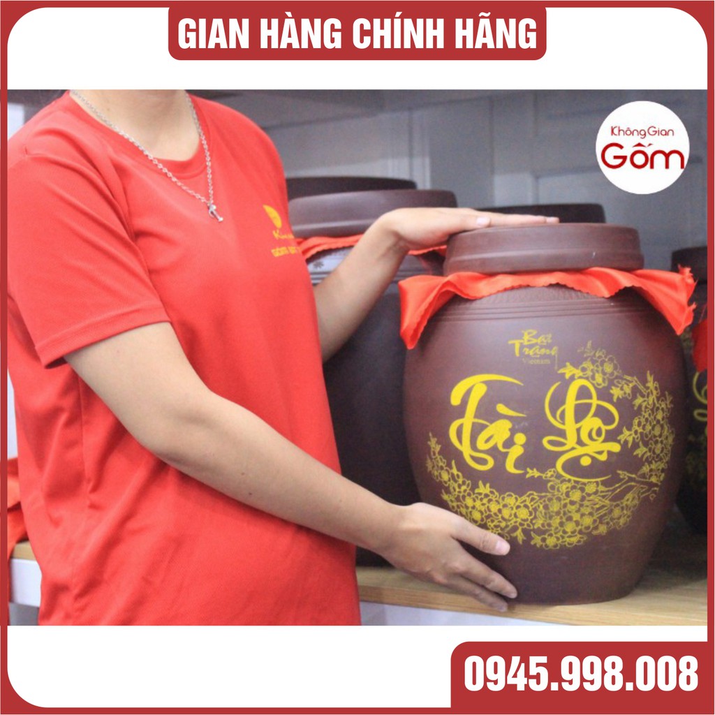 [CHUM SÀNH 10L] CHUM NGÂM RƯỢU 10 LÍT GỐM SỨ BÁT TRÀNG - HÀNG THỦ CÔNG VẼ TAY ĐẸP CHUẨN MÀU- XƯƠNG GỐM DÀY DẶN BỀN ĐẸP